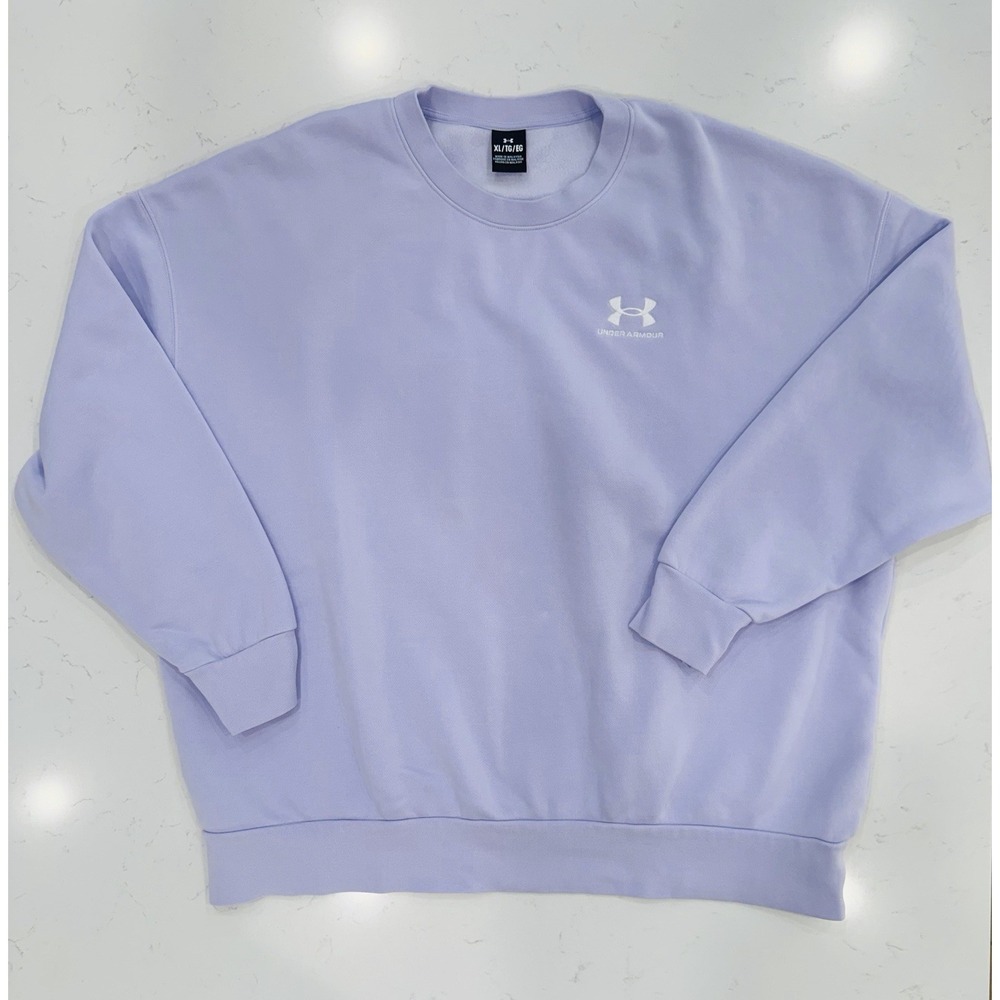 Under Armour Women's Icon Purple Crewneck Fleece Pullover Sweatshirt XL 1379475